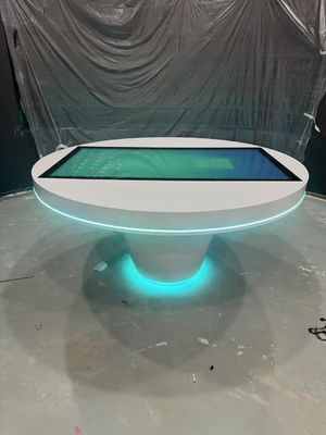 안드로이드 와이파이 IR / 용량 터치 및 5mm 온화 유리 덮개와 함께 43 인치 블랙 RGB 조명 LCD 터치 스크린 테이블